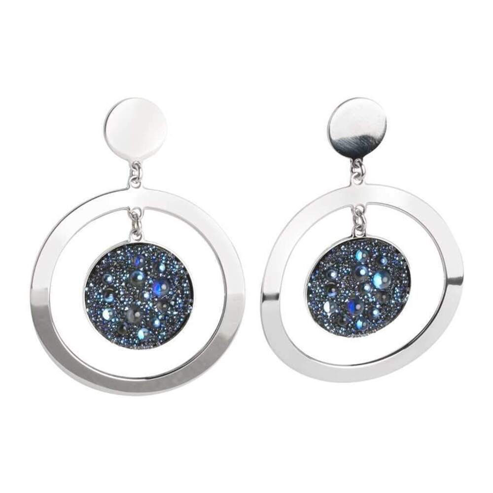 Boccadamo Concentric Earrings with Swarovski Galuchat Moonlight Surface